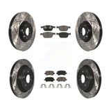 [Front+Rear] 2010-2015 Volvo XC60 Performance Drilled & Slotted Brake Rotor & Ceramic Pads Kit For Max Braking