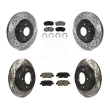 Load image into Gallery viewer, [Front+Rear] 2021-2022 Kia Forte 1.6L Performance Drilled &amp; Slotted Brake Rotor &amp; Ceramic Pads Kit For Max Braking