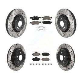 Front Rear Drill Slot Brake Rotor Ceramic Pad Kit For Mercedes-Benz ML350 GLE350