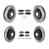 Front Rear Drill Slot Brake Rotor Ceramic Pad Kit For Mercedes-Benz ML350 GLE350