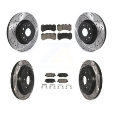 Charger l'image dans la galerie, Front Rear Coated Drilled Slot Disc Brake Rotor Ceramic Pad Kit For Cadillac CTS