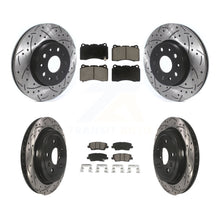 Load image into Gallery viewer, Front Rear Coated Drilled Slot Disc Brake Rotor Ceramic Pad Kit For Cadillac CTS