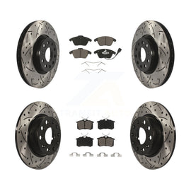 Front Rear Drilled Slot Disc Brake Rotor & Ceramic Pad Kit For Volkswagen Beetle