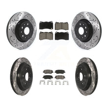 Load image into Gallery viewer, Front Rear Coated Drilled Slot Disc Brake Rotor Ceramic Pad Kit For Cadillac CTS