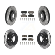 Charger l'image dans la galerie, Front Rear Coated Drill Slot Disc Brake Rotor Ceramic Pad Kit For Hyundai Tucson