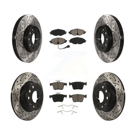 Front Rear Drill Slot Brake Rotor Ceramic Pad Kit For Audi A3 Quattro Volkswagen
