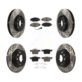 Front Rear Drill Slot Brake Rotor Ceramic Pad Kit For Audi A3 Quattro Volkswagen