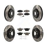 Front Rear Drill Slot Brake Rotors Ceramic Pad Kit For Audi A3 Quattro Sportback