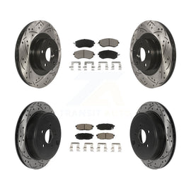 Front Rear Drill Slot Disc Brake Rotors Ceramic Pad Kit For Toyota 86 Subaru BRZ