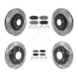 Front Rear Drill Slot Brake Rotor Ceramic Pad Kit For 17-20 Hyundai Elantra 1.6L