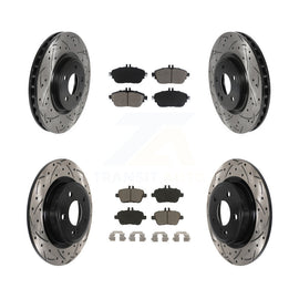 Front Rear Drill Slot Brake Rotors Ceramic Pad Kit For Mercedes-Benz GLA250 QX30
