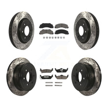 Load image into Gallery viewer, Front Rear Coated Drilled Slot Disc Brake Rotor &amp; Ceramic Pad Kit For Ford F-150