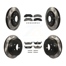 Load image into Gallery viewer, Front Rear Coated Drilled Slot Disc Brake Rotor &amp; Ceramic Pad Kit For Ford F-150