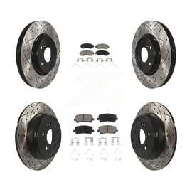 [Front+Rear] 2011-2014 Honda Odyssey Performance Drilled & Slotted Brake Rotor & Ceramic Pads Kit For Max Braking