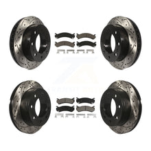 Charger l'image dans la galerie, Front Rear Drilled Slot Brake Rotor Ceramic Pad Kit For Chevrolet Silverado 2500