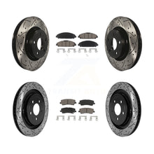 Charger l'image dans la galerie, Front Rear Coated Drilled Slot Disc Brake Rotor Ceramic Pad Kit For Ford Mustang