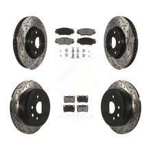 Load image into Gallery viewer, Front Rear Coated Drilled Slot Disc Brake Rotors Ceramic Pad Kit For Lexus IS250