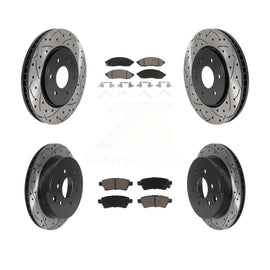 [Front+Rear] 2006-2007 Nissan Xterra Performance Drilled & Slotted Brake Rotor & Ceramic Pads Kit For Max Braking