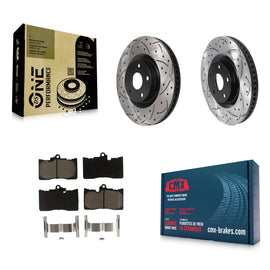 Front Drilled Slot Brake Rotor Ceramic Pad Kit For Lexus GS350 IS300 IS350 RC350
