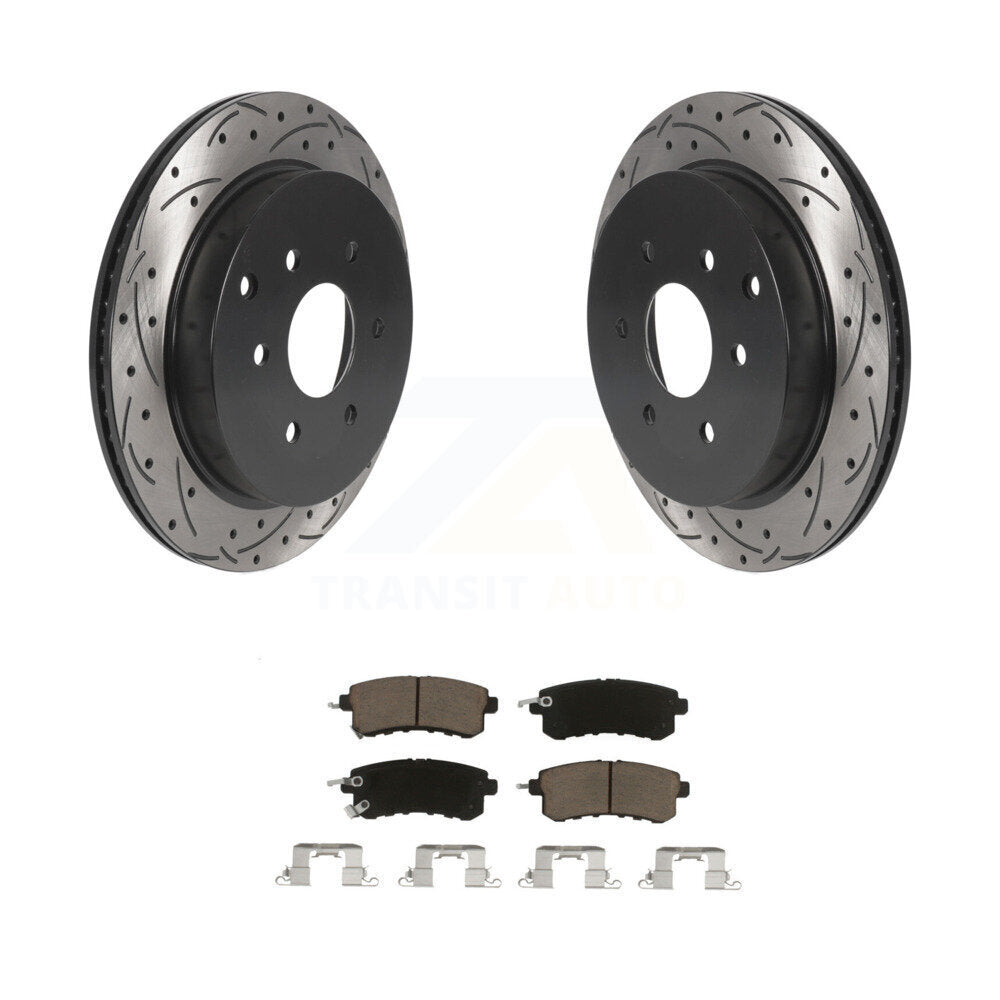 Kit de plaquettes en céramique pour Rotor de frein, fente de perçage arrière, pour INFINITI Nissan Armada QX80 QX56 