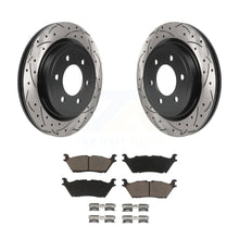 Load image into Gallery viewer, Rear Drilled Slot Brake Rotors Ceramic Pad Kit For Ford F-150 Expedition Lincoln