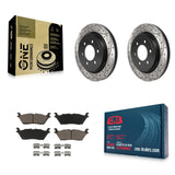 Rear Drilled Slot Brake Rotors Ceramic Pad Kit For Ford F-150 Expedition Lincoln