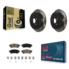Load image into Gallery viewer, Rear Drilled Slot Brake Rotor Ceramic Pad Kit For Toyota Highlander Sienna Lexus