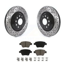 Load image into Gallery viewer, Rear Coated Drilled Slotted Disc Brake Rotors Ceramic Pad Kit For Volkswagen GTI