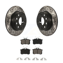 Load image into Gallery viewer, Rear Drilled Slot Brake Rotor &amp; Ceramic Pad Kit For Volkswagen Jetta Beetle Golf