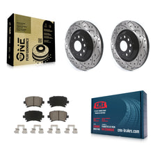 Charger l'image dans la galerie, Kit de plaquettes en céramique pour Rotors de frein à fente de forage arrière, pour Volkswagen CC Passat GTI Golf R 