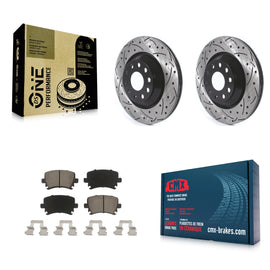 Kit de plaquettes en céramique pour Rotors de frein à fente de forage arrière, pour Volkswagen CC Passat GTI Golf R 