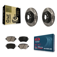 Load image into Gallery viewer, Rear Drill Slot Disc Brake Rotors Ceramic Pad Kit For Volkswagen Passat GTI Golf
