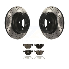 Load image into Gallery viewer, Rear Coated Drilled Slotted Disc Brake Rotors And Ceramic Pads Kit For BMW X5 X6