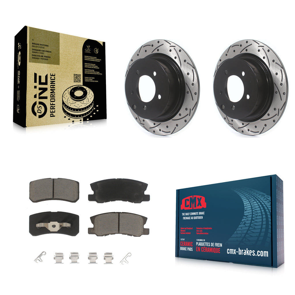 Rear Drill Slot Brake Rotors Ceramic Pad Kit For Jeep Patriot Dodge Chrysler 200