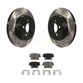 Rear Drill Slot Disc Brake Rotors Ceramic Pad Kit For Dodge Charger Chrysler 300