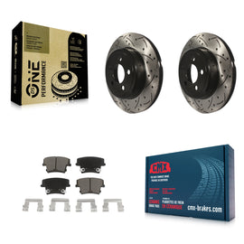 Rear Drill Slot Disc Brake Rotors Ceramic Pad Kit For Dodge Charger Chrysler 300