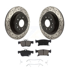 Charger l&#39;image dans la galerie, Rear Coated Drilled Slotted Disc Brake Rotors Ceramic Pad Kit For Buick Envision