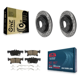 Rear Coated Drilled Slotted Disc Brake Rotors Ceramic Pad Kit For Buick Envision