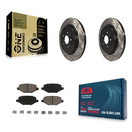 Rear Drill Slot Brake Rotor Ceramic Pad Kit For Ford Explorer Police Interceptor