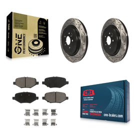 Rear Drill Slot Brake Rotor Ceramic Pad Kit For Ford Explorer Taurus Flex Police