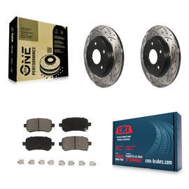 Rear Drilled Slot Brake Rotor Ceramic Pad Kit For Dodge Grand Caravan Chrysler &