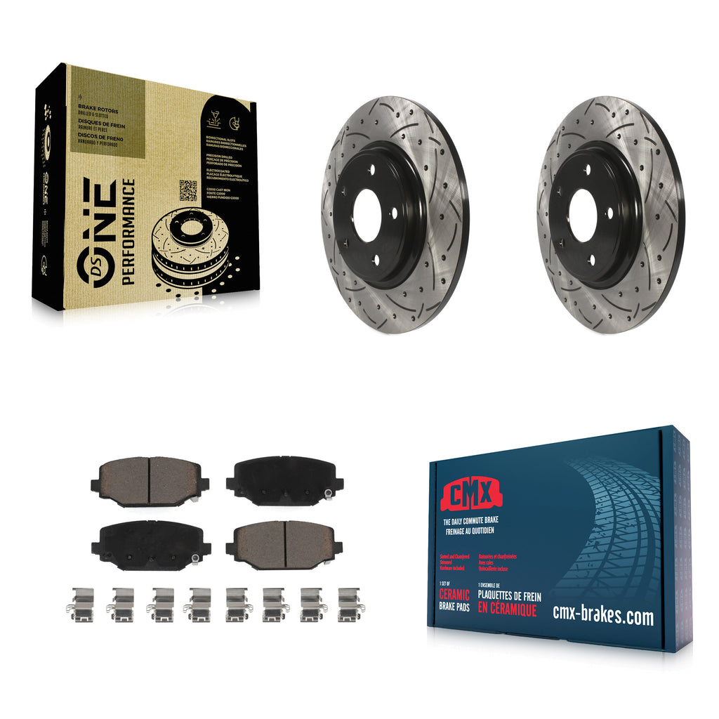 Rear Drill Slot Brake Rotor Ceramic Pad Kit For Dodge Grand Caravan Journey Town
