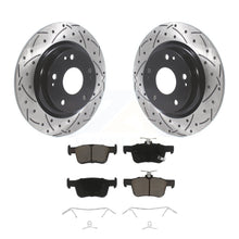 Load image into Gallery viewer, Rear Coated Drilled Slotted Disc Brake Rotor And Ceramic Pad Kit For Honda Civic