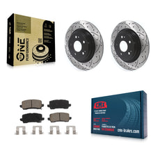 Charger l'image dans la galerie, [Rear] 2017-2020 Acura MDX Performance Drilled &amp; Slotted Brake Rotor &amp; Ceramic Pads Kit For Max Braking
