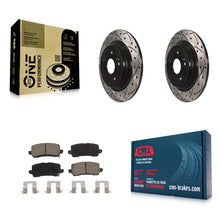 Charger l'image dans la galerie, [Rear] 2015-2020 Acura TLX Performance Drilled &amp; Slotted Brake Rotor &amp; Ceramic Pads Kit For Max Braking
