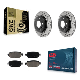 Rear Coated Drilled Slot Disc Brake Rotor Ceramic Pad Kit For Mazda 3 CX-3 Sport