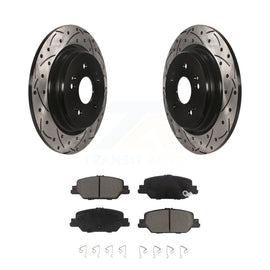 [Rear] 2017-2022 Honda CR-V Performance Drilled & Slotted Brake Rotor & Ceramic Pads Kit For Max Braking