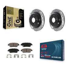 Charger l'image dans la galerie, Rear Drilled Slot Brake Rotor &amp; Ceramic Pad Kit For Hyundai Genesis G80 Kia K900