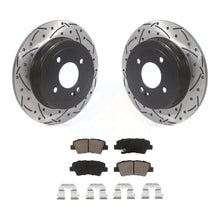 Charger l&#39;image dans la galerie, Rear Coat Drill Slot Disc Brake Rotor Ceramic Pad Kit For Hyundai Accent Kia Rio