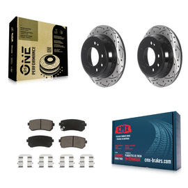 Rear Drill Slot Disc Brake Rotors Ceramic Pad Kit For Hyundai Elantra Tucson Kia